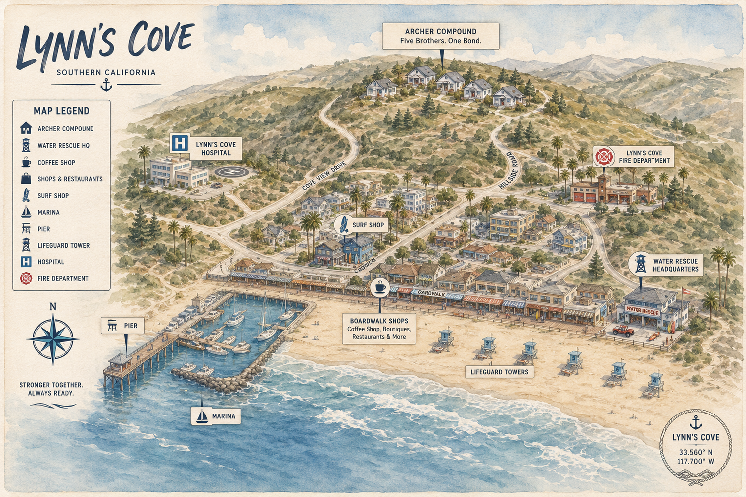 Illustrated map of Lynn's Cove